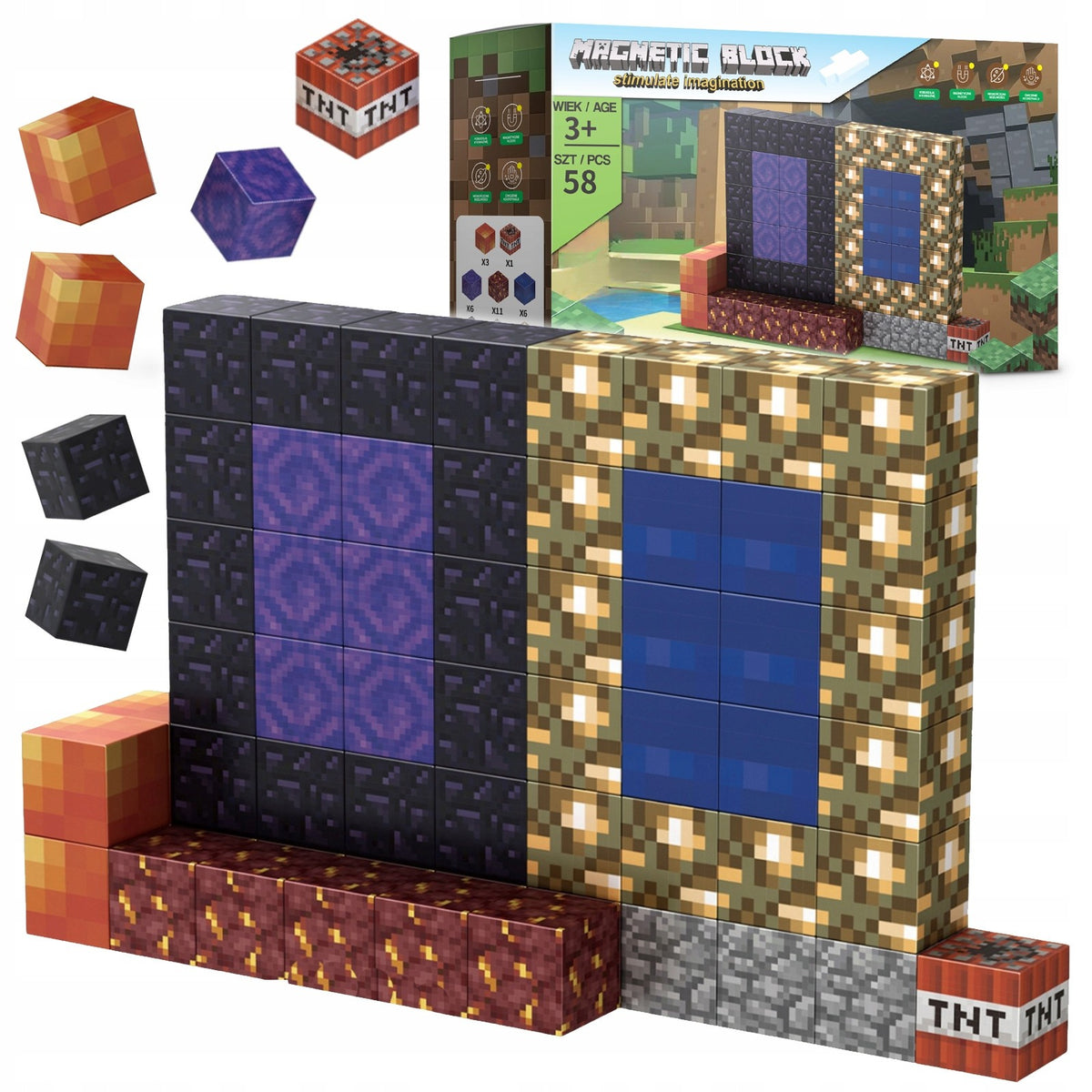 MakeBricks - Klocki Magnetyczne Portale 58szt