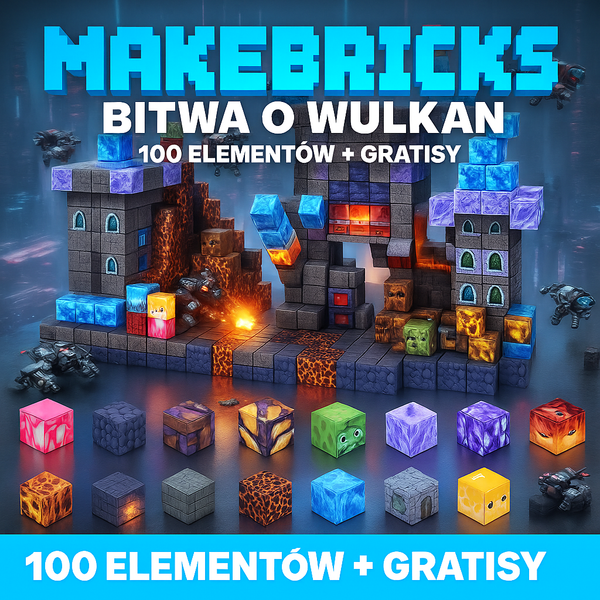 MakeBricks – Bitwa o Wulkan 200 elementów + GRATISY